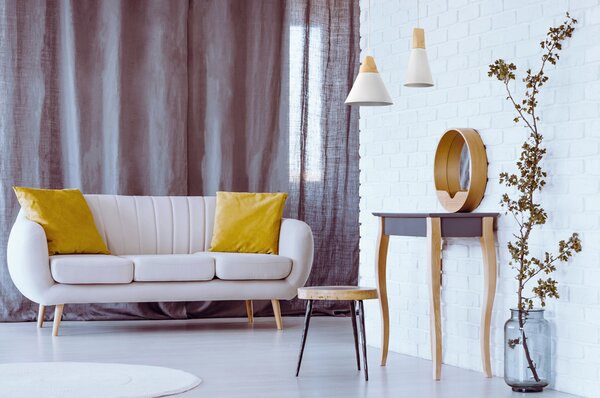 Sospensione Minimal Bicones Metallo Legno Bianco Oro 1 Luce