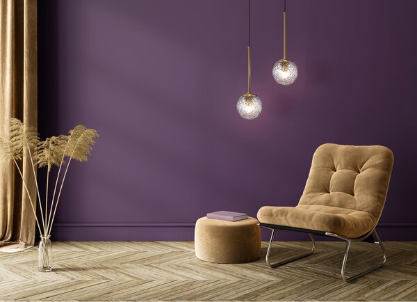 Sospensione Contemporanea Ligero Metallo Ottone 1 Luce Diffusore Vetro Bianco
