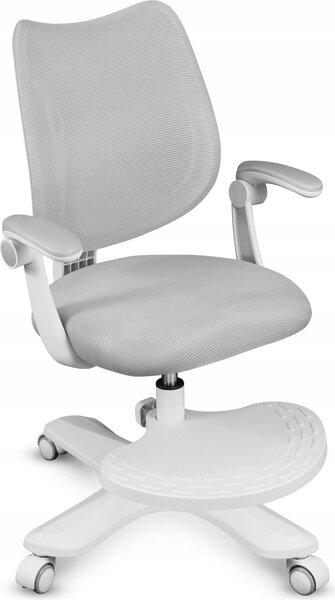 Mark Adler Junior 4.6 | Sedia da scrivania per bambini Sedia girevole ergonomica per bambini | Poggiapiedi | Profondità di seduta regolabile | Braccioli regolabili | Grigio