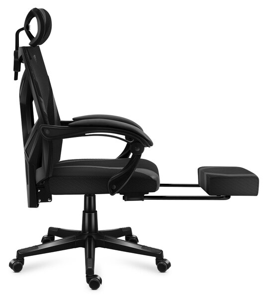 Huzaro Combat 5.0 - Sedia da gioco per PC - 140 kg - sedile in rete - schienale in rete - PC - nero