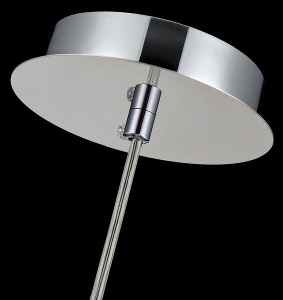 Lampadario Contemporaneo Fermi Metallo Nichel 1 Luce Diffusori Vetro Trasparente