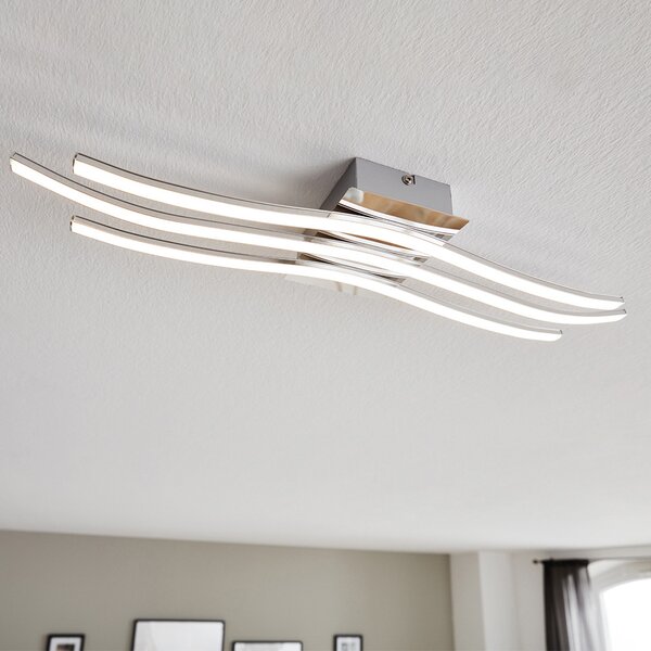 Plafoniera Moderna Roncade Led Alluminio Cromo H4,5Cm