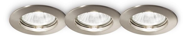 Faretto Da Incasso Moderno Jazz Metallo Nickel 1 Luce Gu10 Confezione da 3