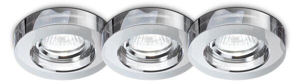 3 Faretti Incasso Moderno Blues Alluminio Fumè 1 Luce Gu10 5W 3000K Luce Calda
