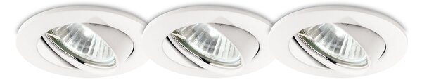 3 Faretti Ad Incasso Swing Metallo Bianco 1 Luce Gu10