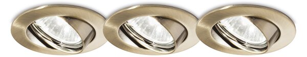 Faretto Ad Incasso Swing Metallo Ottone Brunito 1 Luce Gu10 Confezione da 3