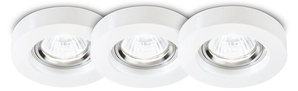 3 Faretti Incasso Moderno Blues Alluminio Bianco 1 Luce Gu10 5W 3000K Luce Calda