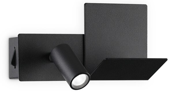 Applique Moderna Komodo-1 Metallo Nero Led 4,5W 3000K Luce Calda