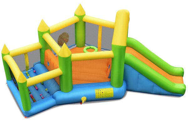 Costway Castello gonfiabile per bambini con scivolo area di salto borsa di trasporto, Gioco gonfiabile per esterno interno