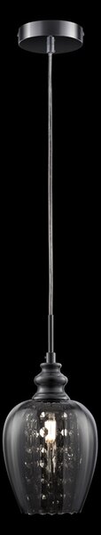 Lampadario A Sospensione Moderno Blues Metallo Argento Vetro 1 Luce E14