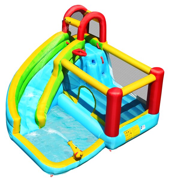 Costway Scivolo gonfiabile per bambini con parete di arrampicata piscina borsa trasporto, Castello gonfiabile da esterno