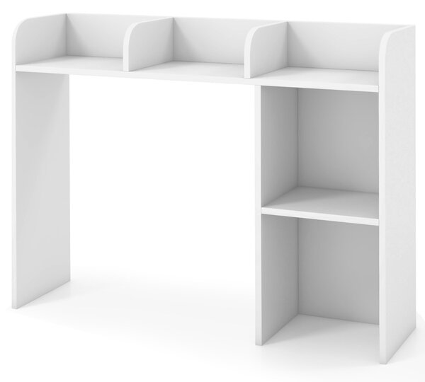 Costway Libreria da scrivania con 4 ripiani e scomparto aperto, Scaffale a 3 livelli da tavolo multiuso Bianco