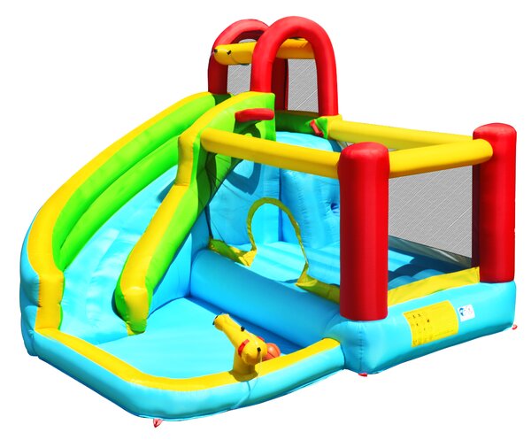 Costway Scivolo gonfiabile per bambini con parete di arrampicata piscina borsa trasporto, Castello gonfiabile da esterno