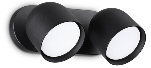 Applique Da Parete Contemporaneo Dodo Metallo Nero 2 Luci Gx53 15W 3000K Ip20