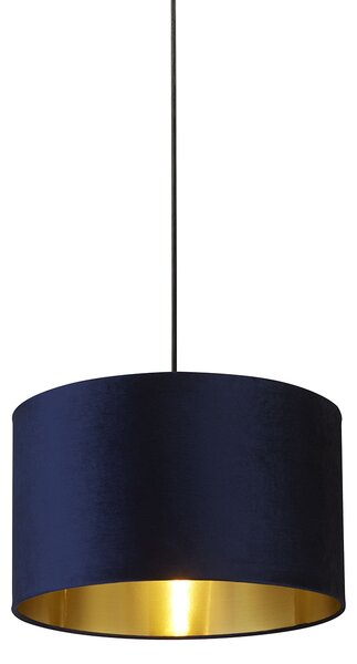 Paralume Contemporaneo Velluto Tessuto Blu Oro