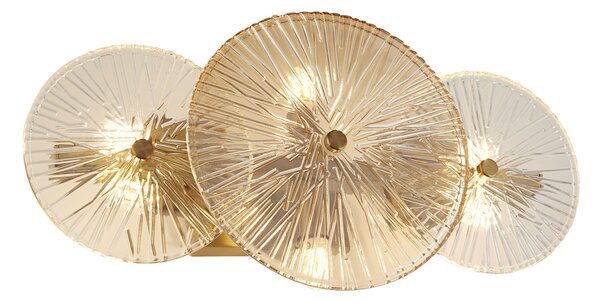 Plafoniera Contemporanea Wagon Wheel Acciaio Adjustable Vetro 6 Luci G9