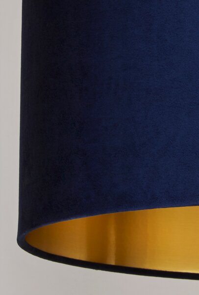 Paralume Contemporaneo Velluto Tessuto Blu Oro