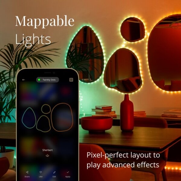 Twinkly TWD200STP-BEU - Striscia LED RGB dimmerabile per esterni 200xLED 10m IP44 WiFi