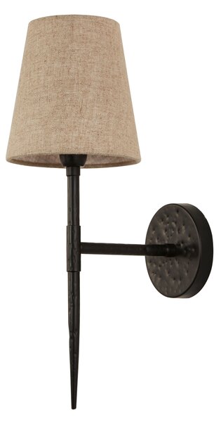 Applique Industrial-Nordico Gotico Acciaio Nero Tessuto 1 Luce E14