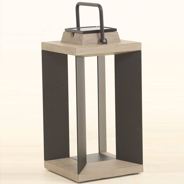 Les Jardins Lanterna solare Teckalu, alluminio nero, 45,5 cm dimmerabile, Alluminio, Lampade solari