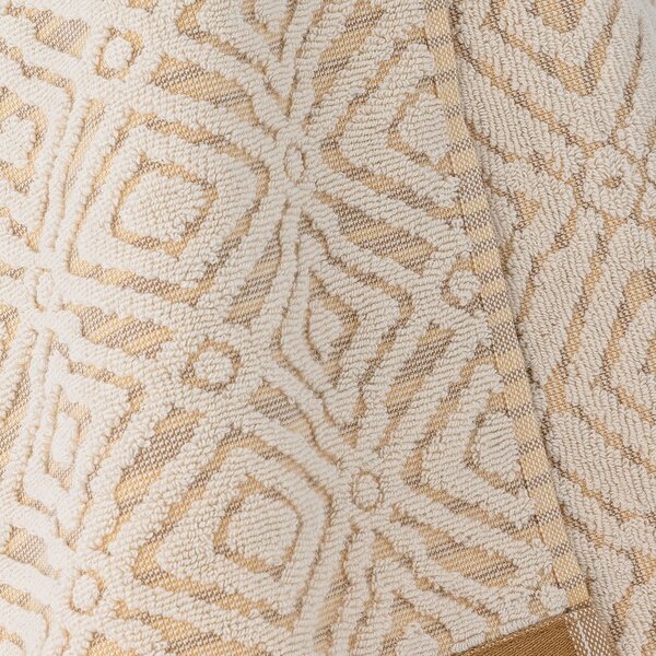 Asciugamano in cotone senape/crema 140x70 cm Malou - Bloomingville