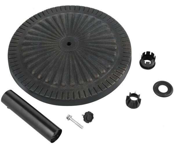 Costway Base per ombrellone da patio con manopola di serraggio palo in ferro, Base per ombrellone indipendente Nero