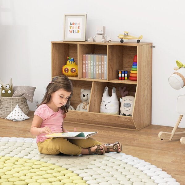 Costway Libreria per bambini con 5 scomparti, Mobile porta giochi
