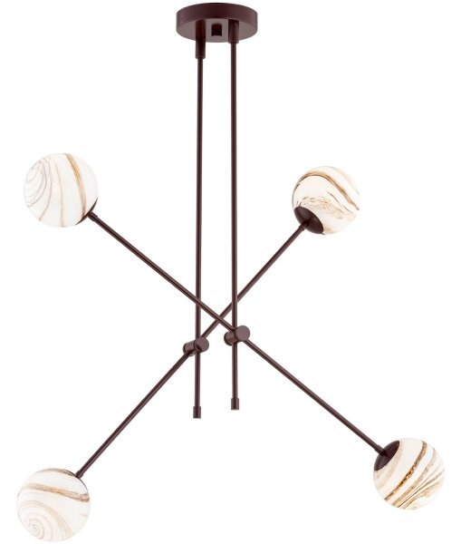 Argon 1842 - Lampadario a sospensione con supporto rigido ABSOS 4xE14/7W/230V alabastro marrone