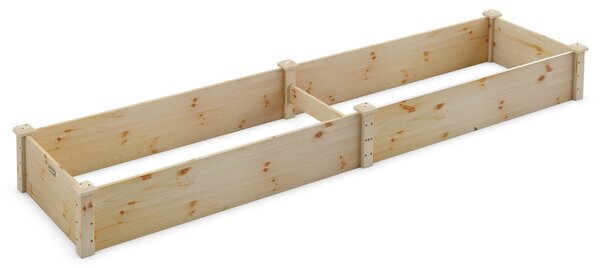 Costway Fioriera rettangolare da esterno in legno, Orto rialzato da giardino per ortaggi fiori piante aromatiche e frutta Naturale