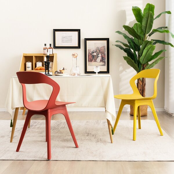 Costway Set di 4 sedie da pranzo moderne laterali, Set di 4 sedie per la cucina soggiorno e sala d'attesa Colorato