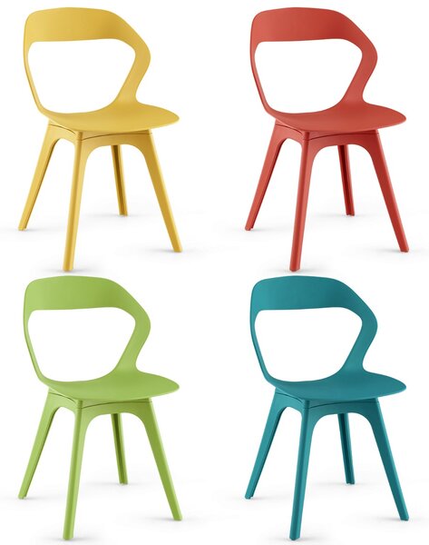 Costway Set di 4 sedie da pranzo moderne laterali, Set di 4 sedie per la cucina soggiorno e sala d'attesa Colorato