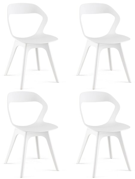 Costway Set di 4 sedie da pranzo moderne laterali, Set di 4 sedie per la cucina soggiorno e sala d'attesa Bianco