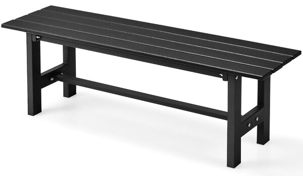 Costway Panca da esterno 2 posti 120cm con sedile a doghe telaio in metallo, Panca giardino verniciato a polvere Nero
