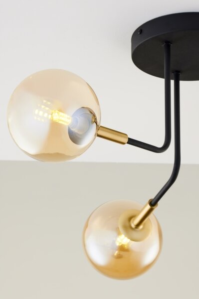 Jupiter 2037 - Lampadario a sospensione con supporto rigido BURANO 3xG9/10W/230V nero/oro/beige