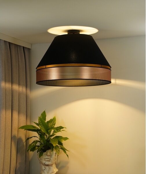 Duolla - Lampadario a plafone COPPER SHINY 1xE27/15W/230V diametro 60 cm nero/rame