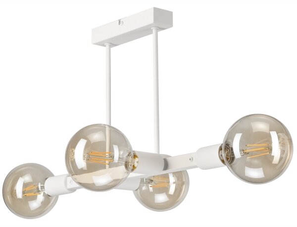 Lampadario a sospensione con supporto rigido ASTRID 4xE27/60W/230V bianco