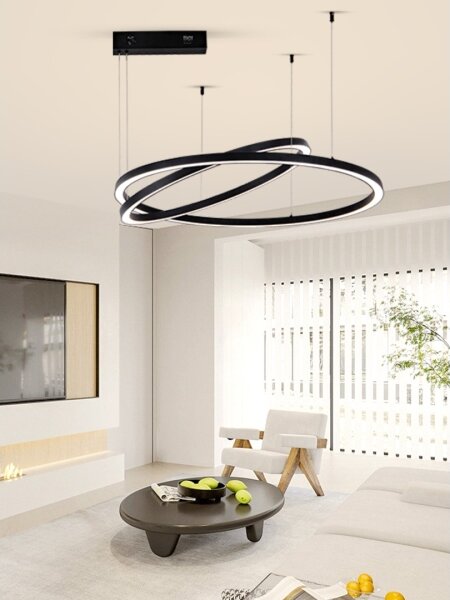 Immax NEO 07216L - Lampadario LED dimmerabile FINO 93W/230V 60/80cm nero Tuya+RC