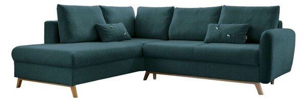 Divano letto angolare turchese L, angolo sinistro Scandic Lagom - Miuform
