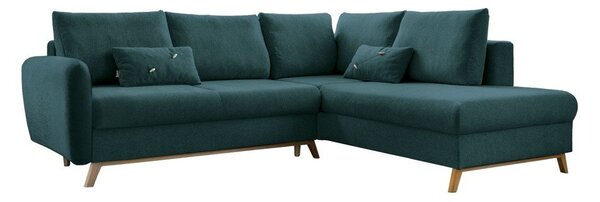 Divano letto angolare turchese L, angolo destro Scandic Lagom - Miuform