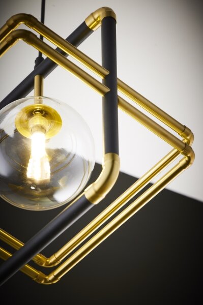 Jupiter 2028 - Lampadario a sospensione con filo FIORI 1xG9/10W/230V nero/oro/limpido