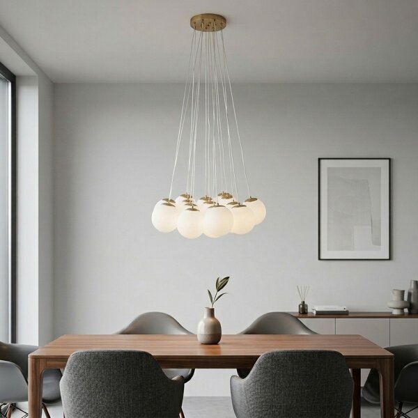 Brilagi - Lampadario sospeso con cavo GLOBE 15xE14/15W/230V bianco