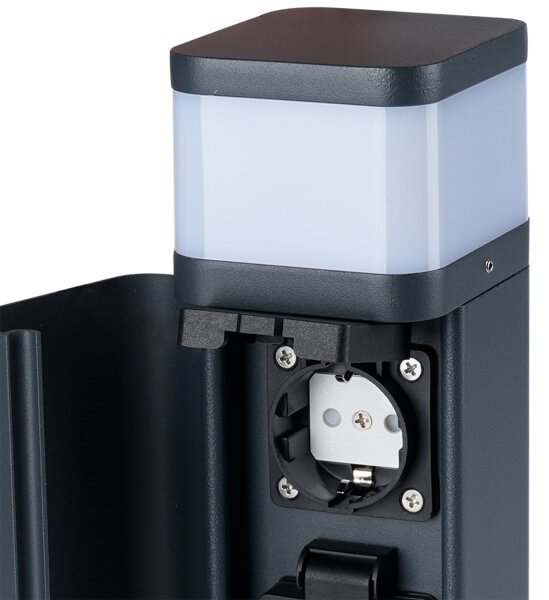 Brilagi - Lampada da esterno con 2 prese SCHUKO PILLAR 1xG9/11W/230V IP44 antracite