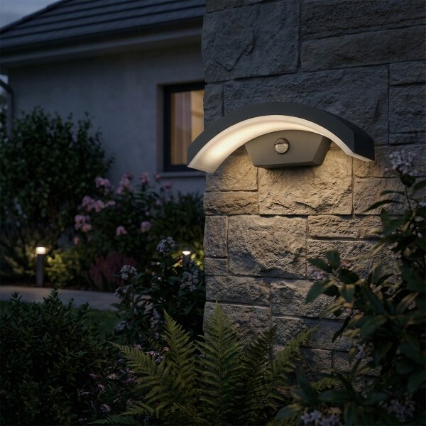 Brilagi - Lampada da parete LED esterna con sensore ARCELO LED/8W/230V IP54