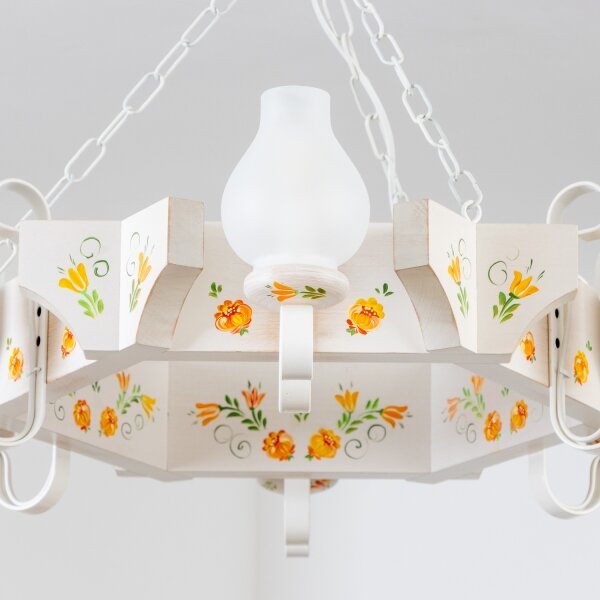 Brilagi - Lampadario a catena QUEEN 6xE14/40W/230V faggio/crema