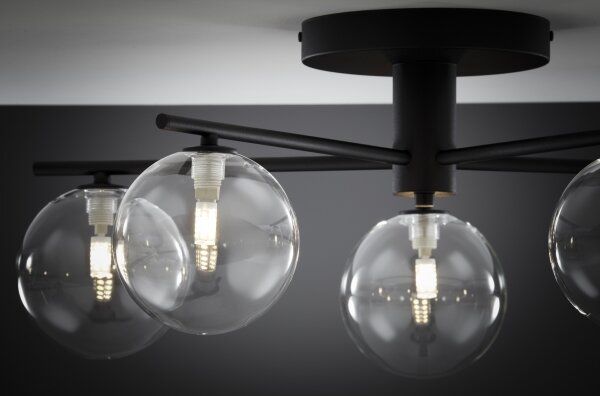 Jupiter 2046 - Lampadario a plafone PRATO 5xG9/10W/230V nero/limpido
