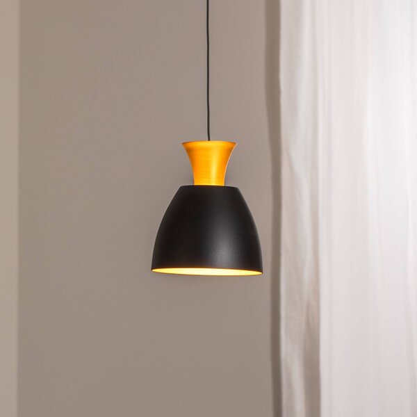 BEGA Lampada a sospensione LED Studio Line 51229, nero/ottone, Ø 20 cm 51229/51277, dimmerabile, Nero, Soggiorno / Sala da pranzo, Alluminio