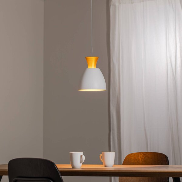 BEGA Lampada a sospensione LED Studio Line 51277, bianco/ottone, Ø 20 cm 51229/51277, dimmerabile, Bianco / Opale, Soggiorno / Sala da pranzo, Alluminio