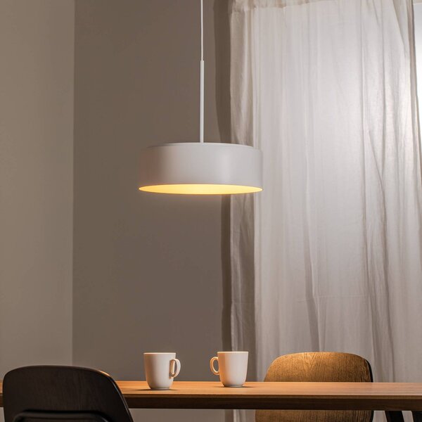 BEGA Bega Lampada a sospensione Studio Line, Ø 36 cm, bianco-oro, DALI dimmerabile, Bianco / Opale, Soggiorno / Sala da pranzo, Alluminio