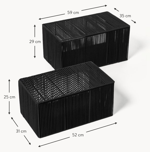 Set di 2 scatole portaoggetti in corda intrecciata a mano Gabe