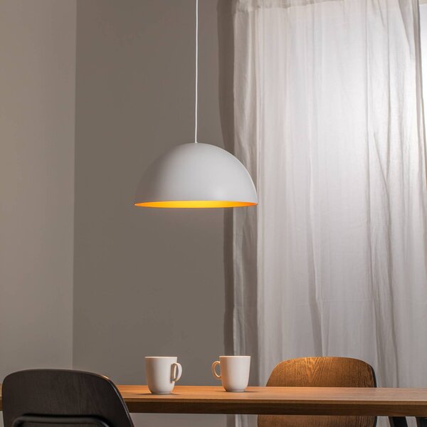 BEGA Lampada a sospensione LED Studio Line 50996, bianco/rame, Ø 35 cm 50996/50993, dimmerabile, Bianco / Opale, Soggiorno / Sala da pranzo, Alluminio